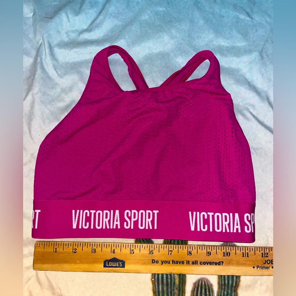 Victoria Sport Mesh Pink High Neck Sports Bra 🌵Small
